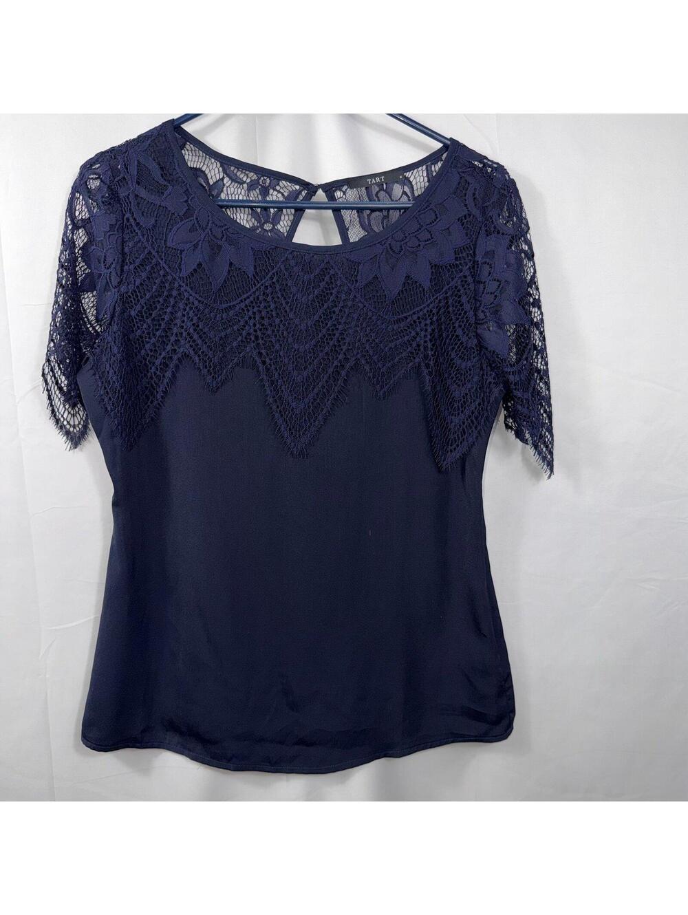 Tart Navy Lace Blouse Size M
